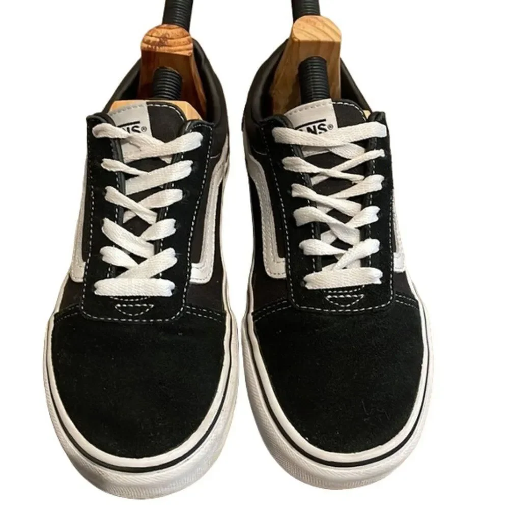 Vans Old Skool Black Suede Leather Low Top Sneaker Shoe US Youth 4.5 EU 36